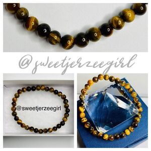 Yellow Tiger’s Eye Stretch Small Bead Gemstone Bracelet 6mm